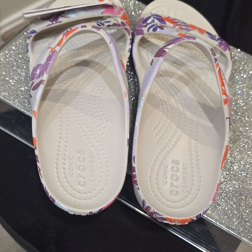Crocs‎ Kadee 2 Tropical Slide Sandals- Pearl - Picture 11 of 11